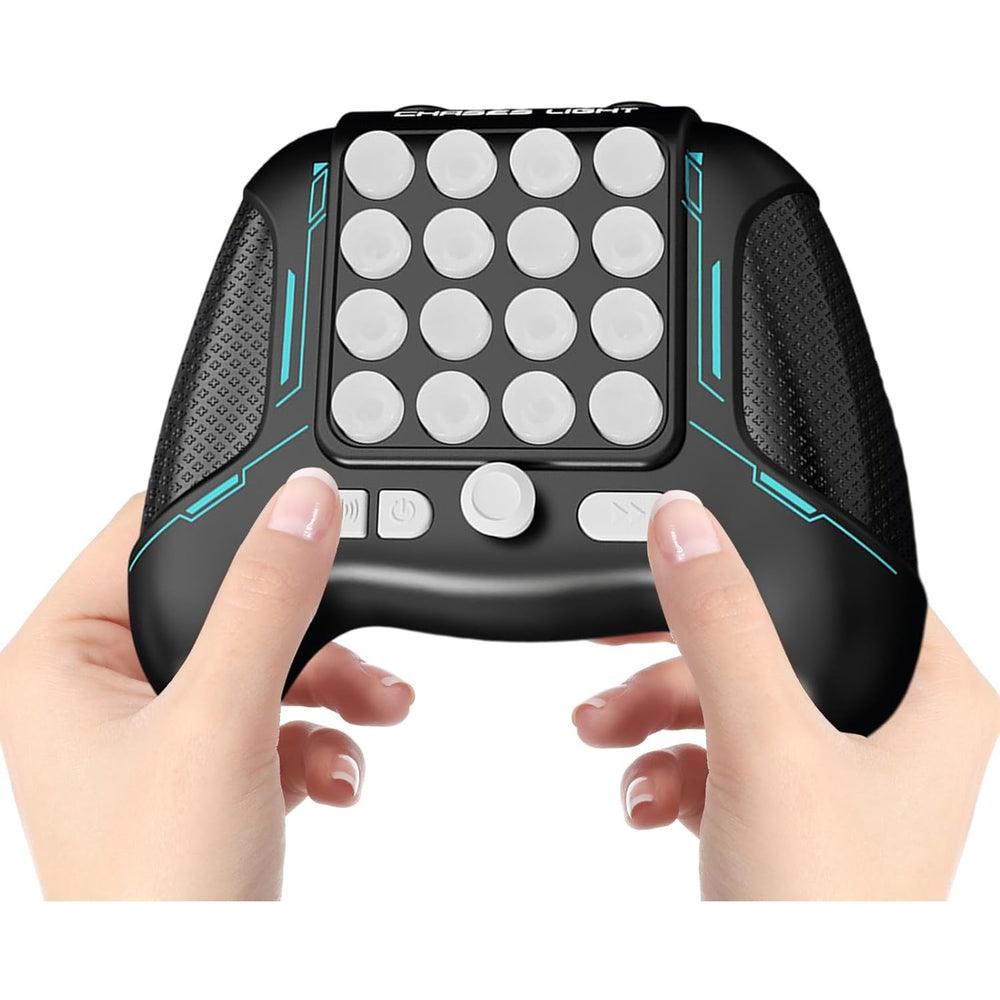 Jucarie Interactiva Pop It, Tip Consola, Anti-Stres, 5 Moduri de Joc, din ABS si Silicon, +3 Ani, Sunete si Lumini Model Controller, Negru