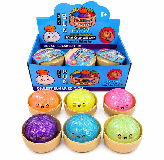 Jucarie Senzoriala Antistres, Model Dumpling Squishy Misterios, Textura Moale si Compresibila, 8.5 cm, Culoare Aleatorie