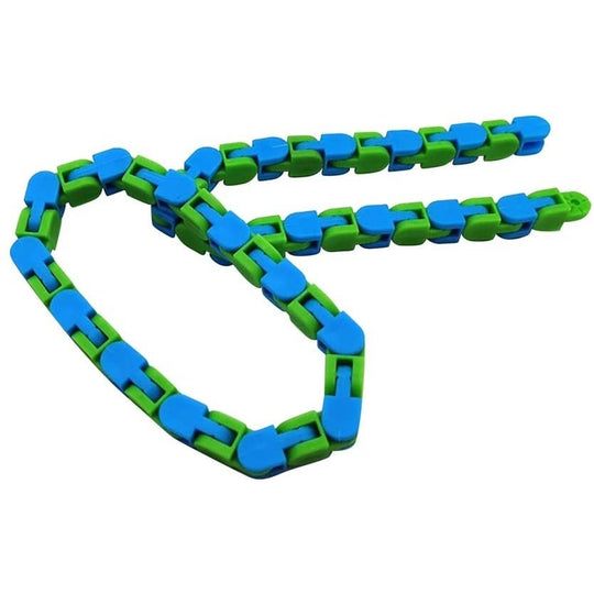 Jucărie Senzorială Antistres - Puzzle de Îmbinat Tip Șarpe, 24 Piese, +3 Ani, Verde/Albastru
