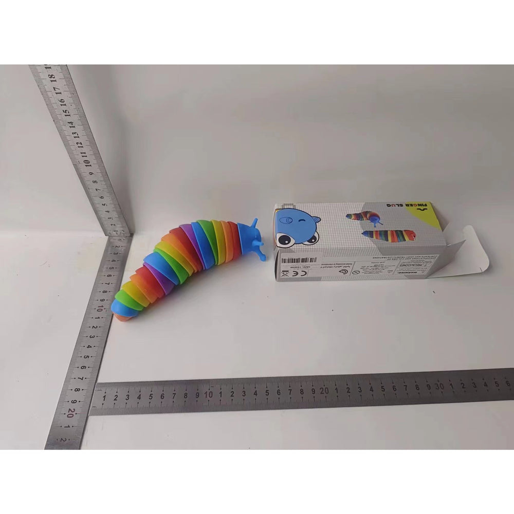 Jucarie senzoriala pentru copii, melc, cu articulatii si lumini, 19 cm, multicolor