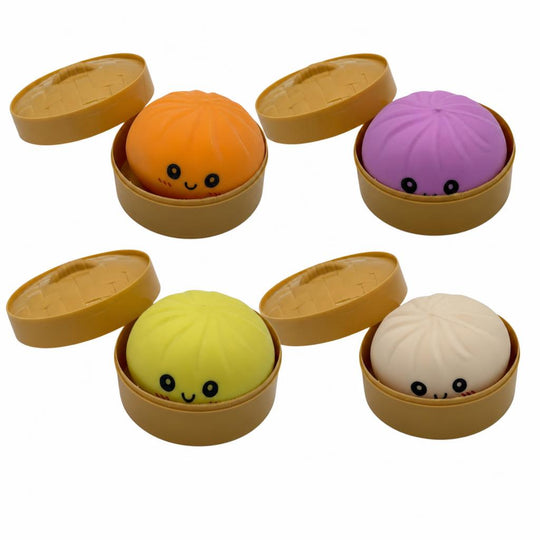 Jucarie Squishy Dumpling Antistres, Model Fata Zimbitoare, Jucarie Senzoriala cu Revenire Lenta, pentru Copii si adulti, Relaxare si Eliberare Anxietate, 8.5 cm, 95 g, Culoare Aleatorie