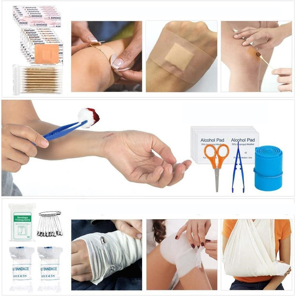 Kit de Supraviețuire Multifuncțional, Set cu 40 de Instrumente și Accesorii, Echipament pentru Prim Ajutor, Drumeții, Camping și Activități în Aer Liber, Depozitare Compactă, Negru