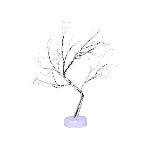 Lampa de veghe LED cu baterii si USB, Model Copac din cupru, Alb cald