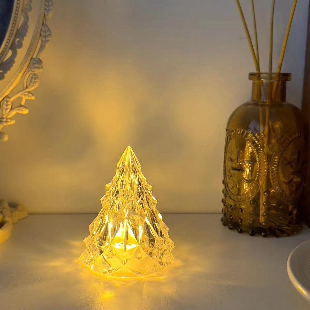 Lampa de Veghe, Model IceBerg, Lumina Calda, cu Baterii, Transparenta, 6.5x8 cm