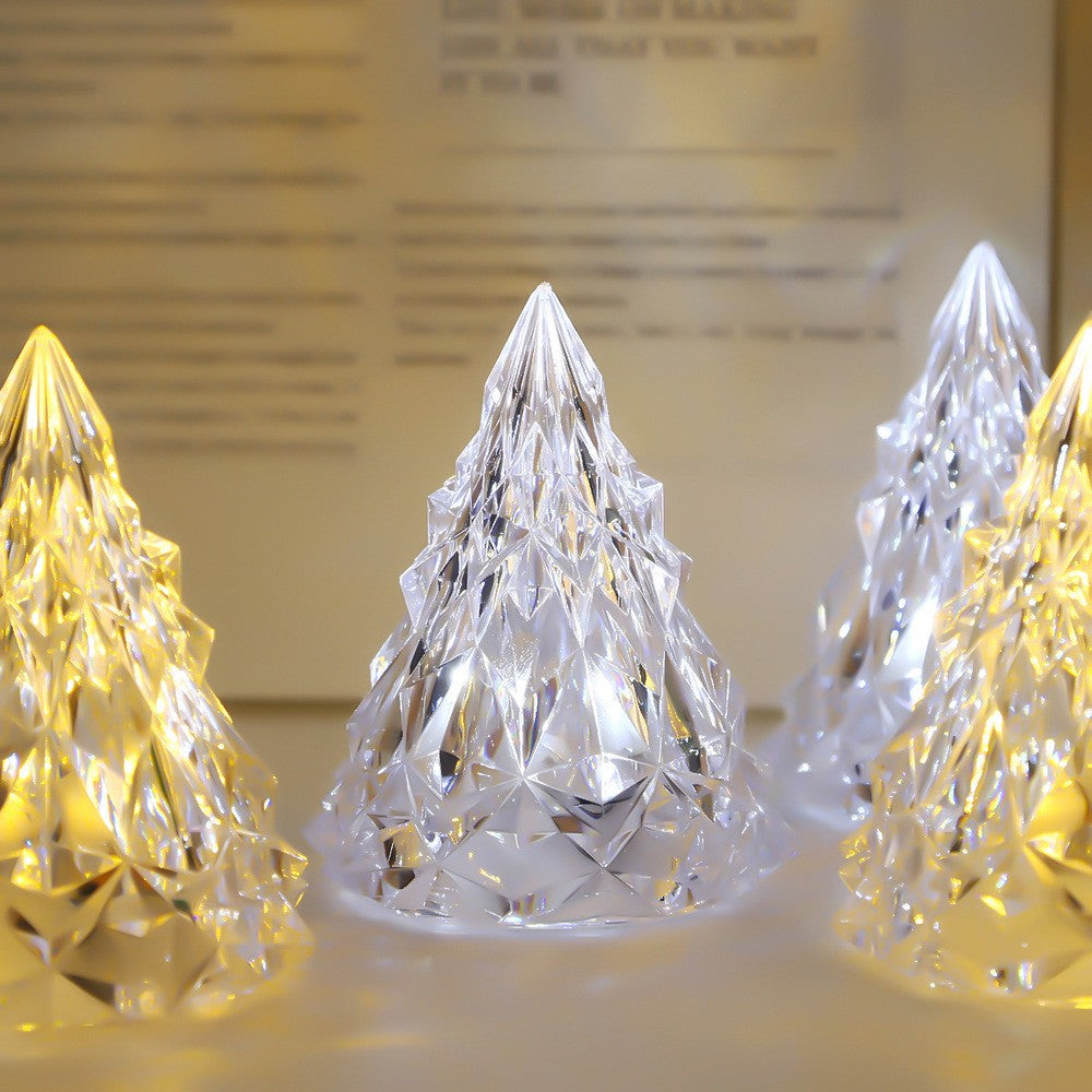 Lampa de Veghe, Model IceBerg, Lumina Calda, cu Baterii, Transparenta, 6.5x8 cm
