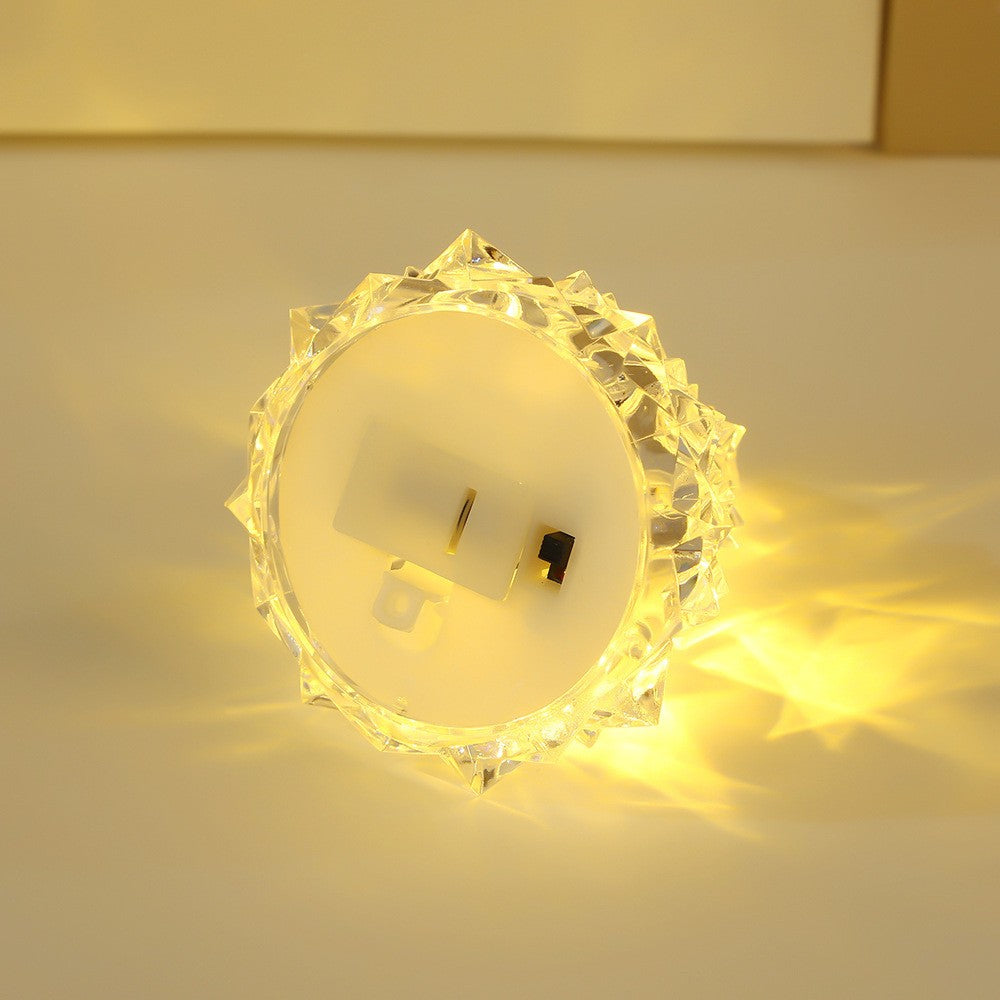 Lampa de Veghe, Model IceBerg, Lumina Calda, cu Baterii, Transparenta, 6.5x8 cm