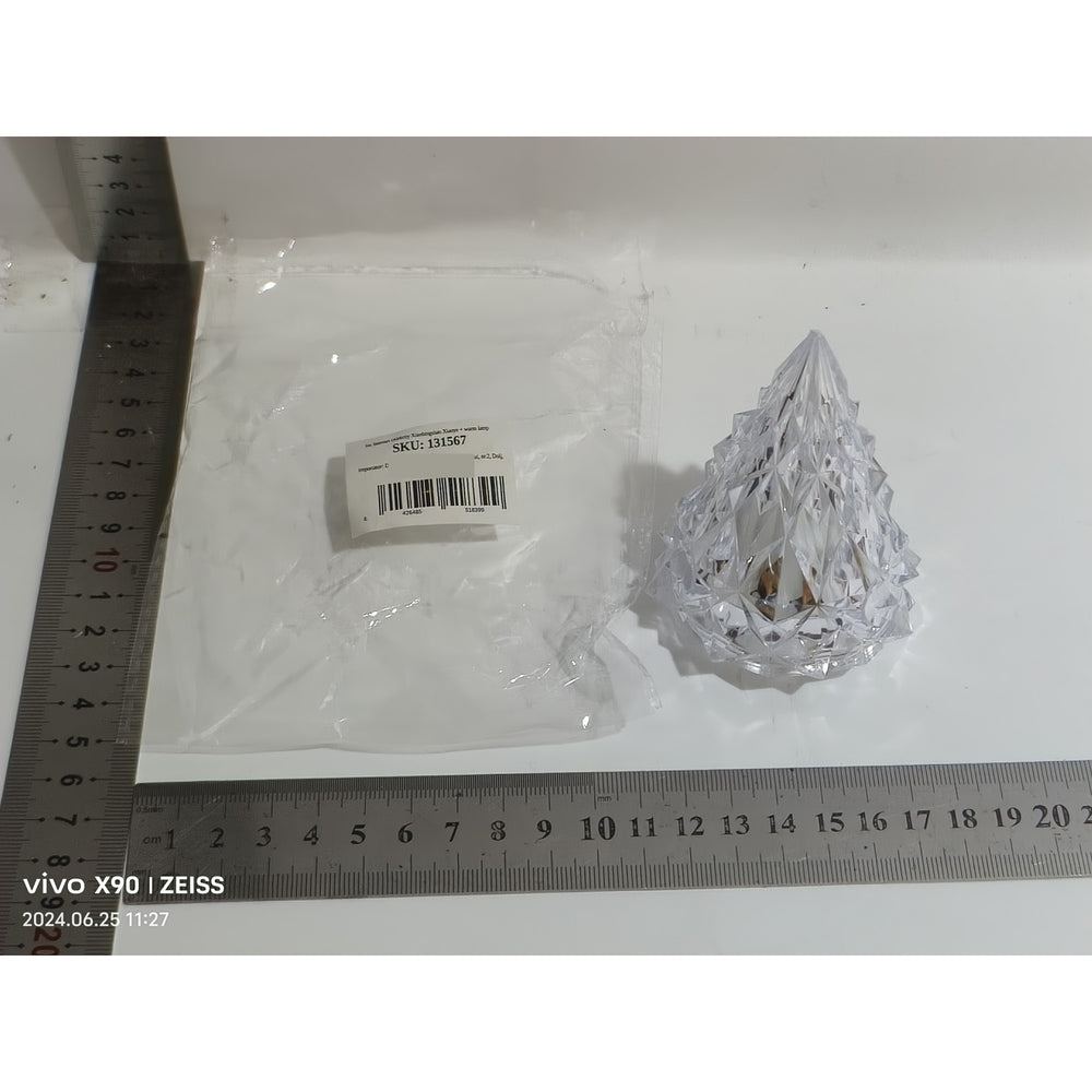 Lampa de Veghe, Model IceBerg, Lumina Calda, cu Baterii, Transparenta, 6.5x8 cm