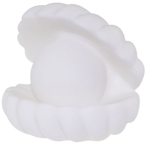 Lampa de Veghe, Model Scoica cu Perla, Lumina Calda, 6x5 cm, Led, Baterii Incluse 3 x LR44, Alb