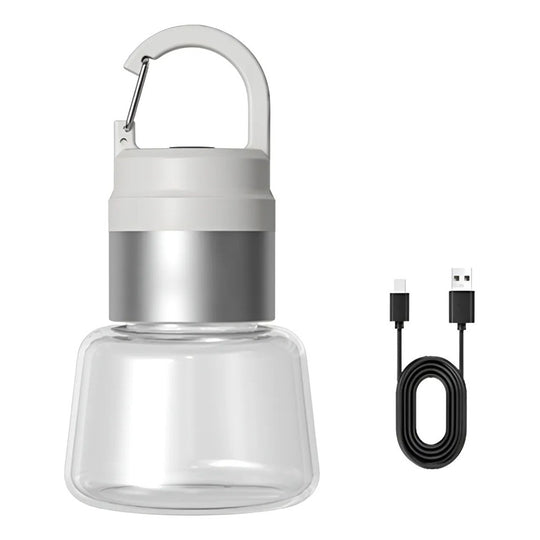 Lampa Portabila, de Voiaj/Camping, Incarcare USB, IPX5, LED RGB, din ABS, 300 mAh, 10 x 5.5 x 5.5 cm, Alb