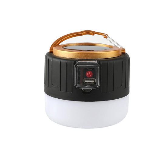 Lampa Portabila, Incarcare Solara + USB, Afisaj Inteligent al Bateriei, Raza de Actiune 32 mp, 6x9x11 cm, 3 Moduri, Negru