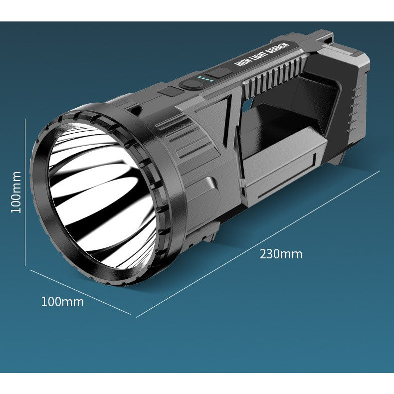 Lanterna LED, Incarcare USB, Autonomie 8-24h, 2 Surse de Lumina, Principal si Lateral, Raza Maxima 100-200 m, COB, 5W, 23 x 10 x 10 cm, Negru