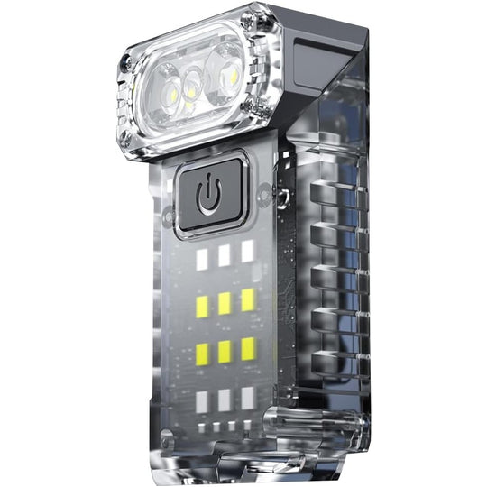 Lanterna UV LED Portabila, Incarcare USB Tip C, Raza 50 m, 5W, 3 Culori de Lumina, 1200 mAh, 8 x 2 x 4.2 cm, Transparent Fluorescent
