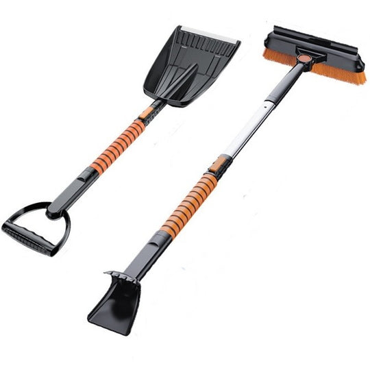 Lopata pentru zapada, 5 in 1, Perie, Racleta, 2 tipuri de Lopeti, Rotativa, Telescopica, Detasabila, Material Aluminiu si ABS, 100 x 25 cm, negru