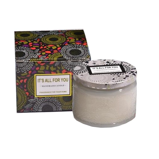 Lumanare Parfumata, Model Borcan, Alb, Aroma de Flori albe