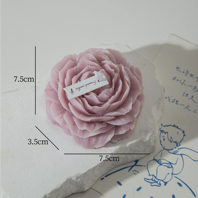 Lumanare Parfumata, Model Trandafir, Ardere 10h, 70 g, 7.5 x 3.5 cm, Parfum de Lavanda, Lila
