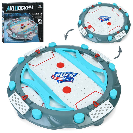 Masa Air Hockey, cu Tabela de Scor, 2 Pucuri, Fara Picioare, din ABS, pentru Adulti/Copii +5 Ani, 35.5 x 7.8 x 35.5 cm, Gri