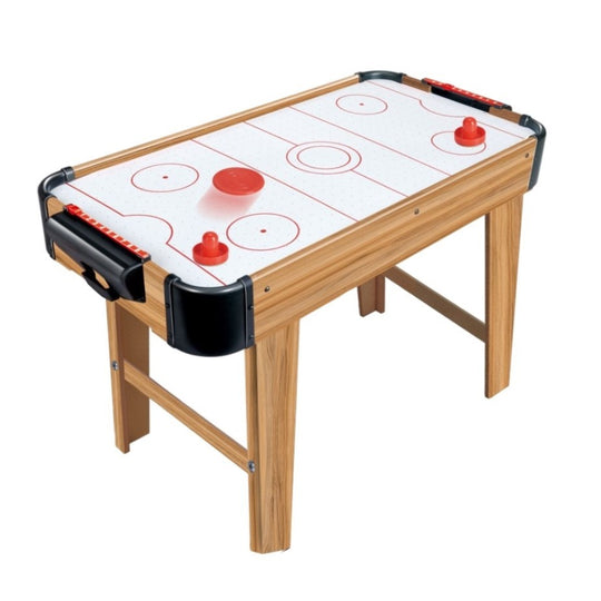 Masa Air Hockey Graffiti cu Picioare Lungi, Lemn, 2 Pucuri, Tabela Scor, 2 Impingatoare, 76x38x61 cm, Maro
