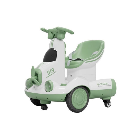 Masinuta Electrica, pe 4 Roti, cu Telecomanda, Lumini Led si Muzica, +2 ani, Inaltime Reglabila, Verde