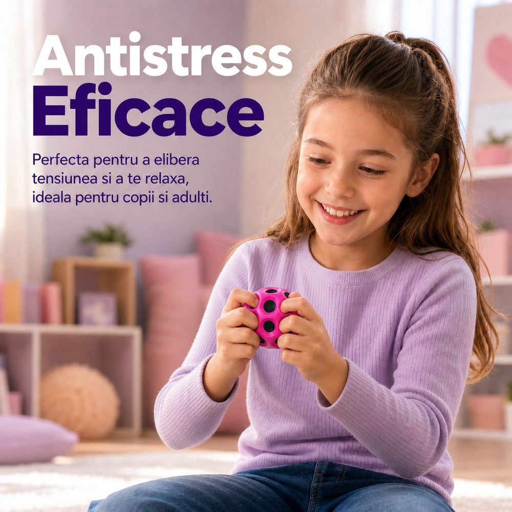 Minge Saltareata Hiperelastica, Space Moon Ball foarte Elastica, Antistress pentru Copii, Diametru 66 mm, Roz