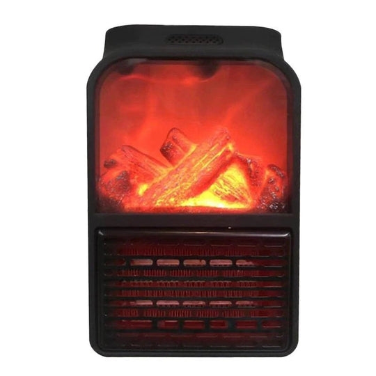 Mini Aeroterma Puternica Portabila, Putere 1000W, Mini radiator electric cu Display LCD, efect de semineu si flacara, cu telecomanda