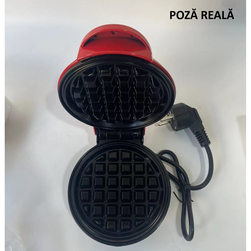 Mini Aparat de Vafe, Multifunctional, Pentru Casa si Calatorii, Compact, Usor de Transportat si Depozitat, 18x14.5x9.3 cm, Rosu
