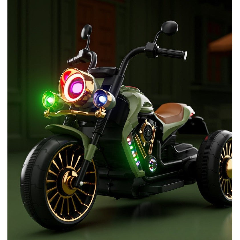 Motocicleta Electrica, cu Acumulator, Bluetooth, Sistem Anti-Rasturnare, Sistem de Lumini si Sunet, 1-8 Ani, 93 x 48 x 63 cm, Verde