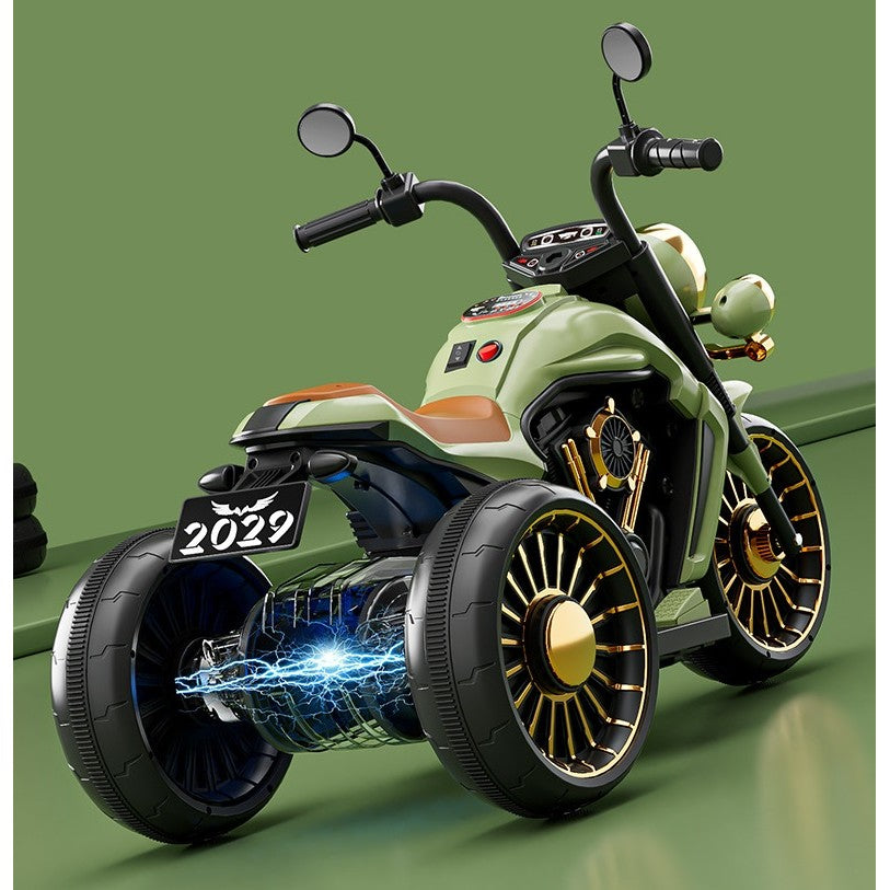 Motocicleta Electrica, cu Acumulator, Bluetooth, Sistem Anti-Rasturnare, Sistem de Lumini si Sunet, 1-8 Ani, 93 x 48 x 63 cm, Verde