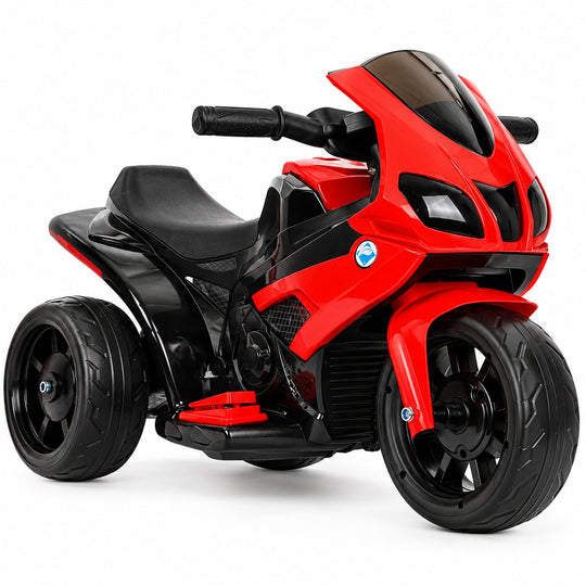 Motocicleta Electrica, cu Acumulator, cu Sistem Anti-Rasturnare, Sistem de Lumini si Sunet, 1-4 Ani, 42 x 68 x 36 cm, Rosu