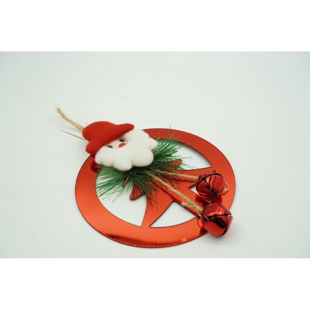 Ornament brad, Brad cu clopotei, Rosu, Lucios, 15*20CM, Acril, Interior/ Exterior, Cum se utilizeaza: information not provided