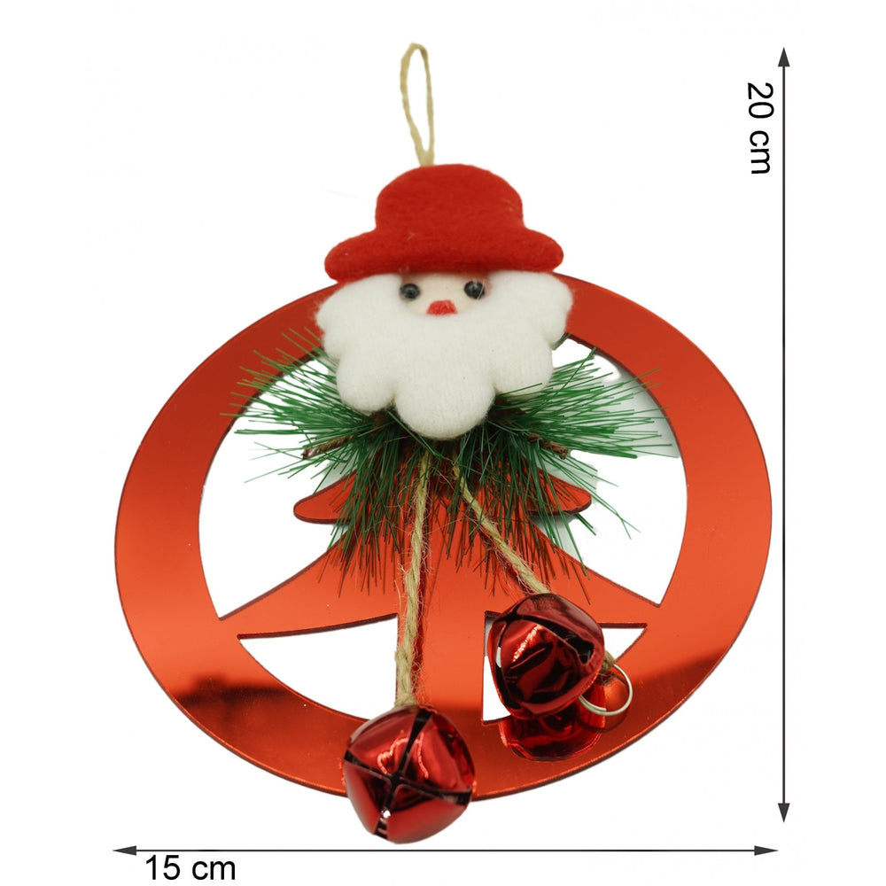 Ornament brad, Brad cu clopotei, Rosu, Lucios, 15*20CM, Acril, Interior/ Exterior, Cum se utilizeaza: information not provided