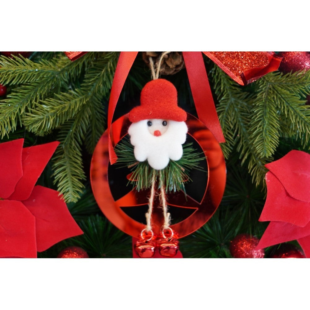 Ornament brad, Brad cu clopotei, Rosu, Lucios, 15*20CM, Acril, Interior/ Exterior, Cum se utilizeaza: information not provided