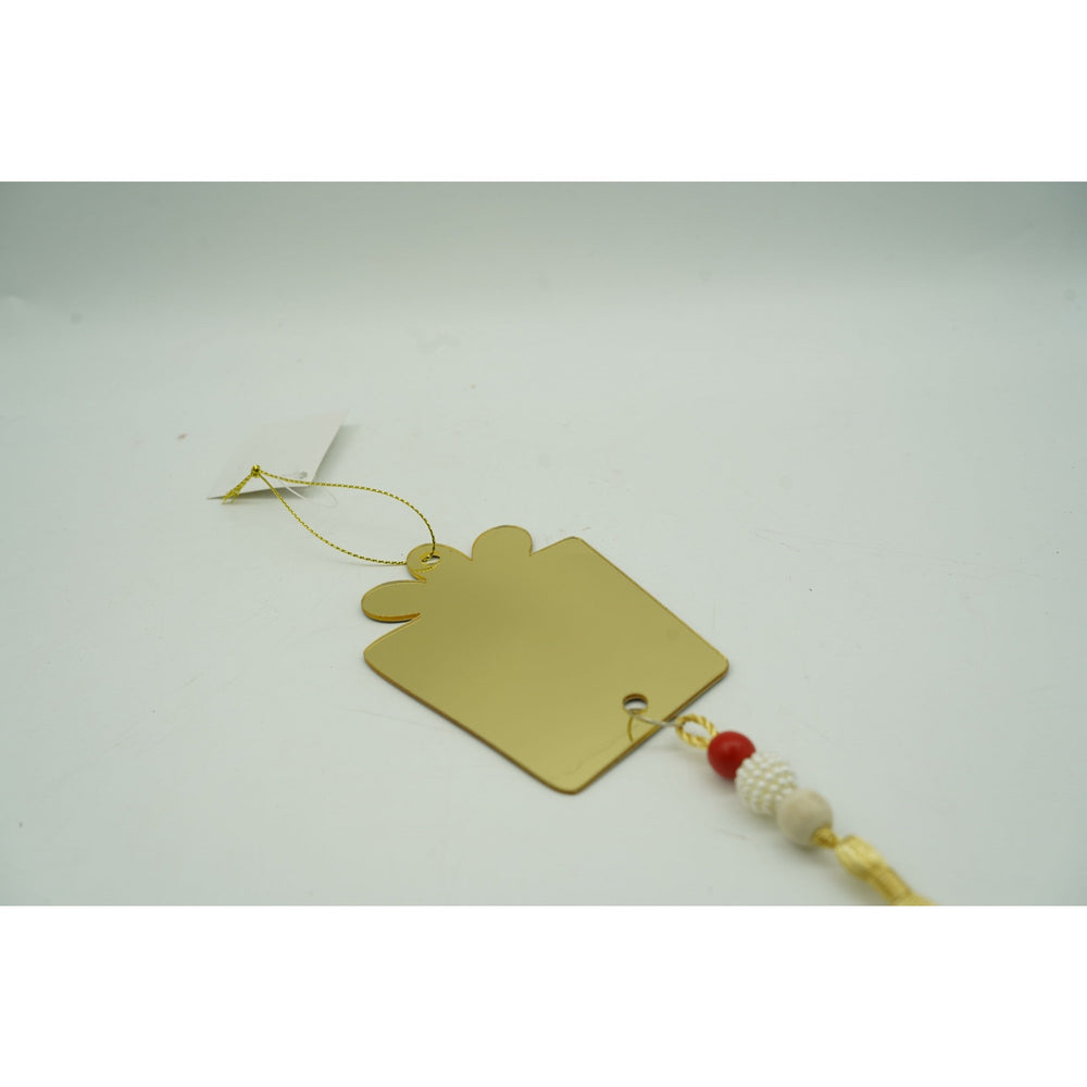 Ornament brad, Cadou, Auriu, Lucios, 8*25CM, Acril, Interior/ Exterior