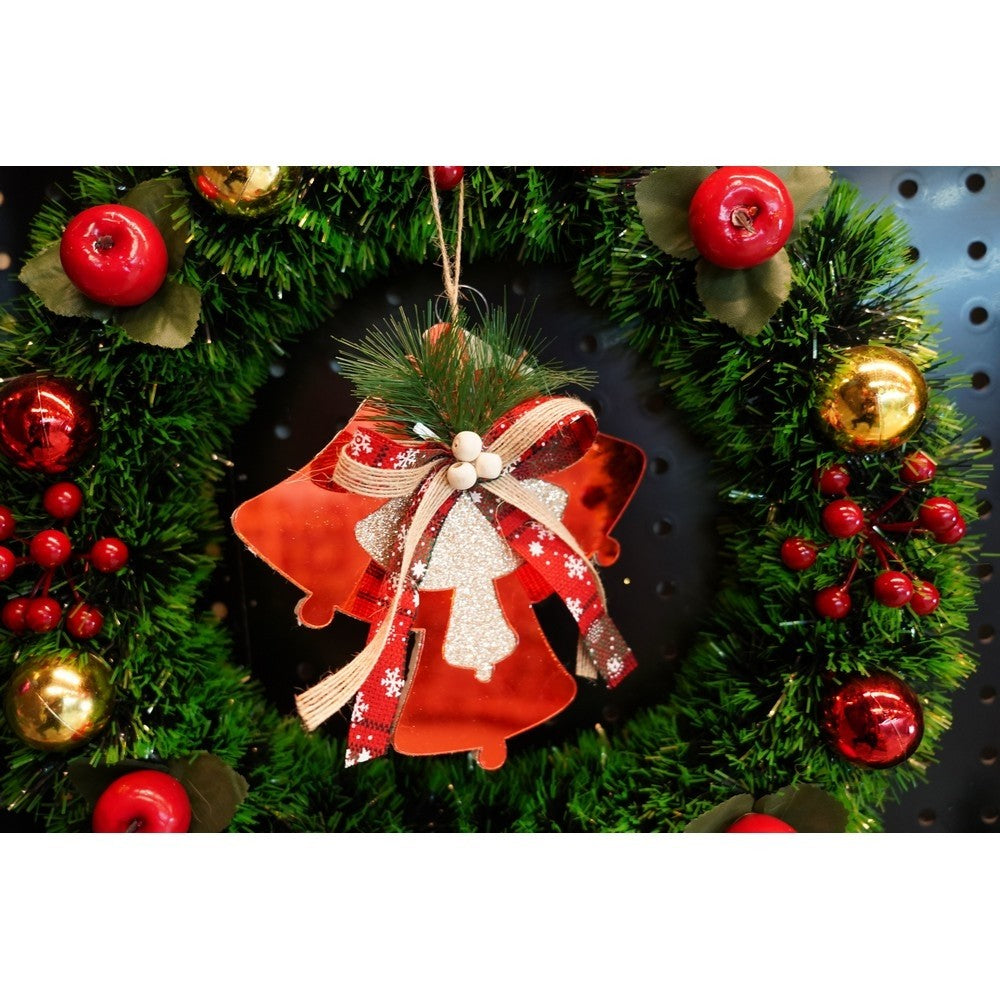 Ornament brad, Clopotei, Rosu, Lucios, 15*15CM, Acril, Interior/ Exterior