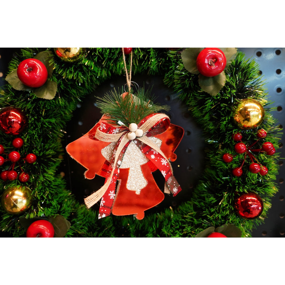 Ornament brad, Clopotei, Rosu, Lucios, 15*15CM, Acril, Interior/ Exterior