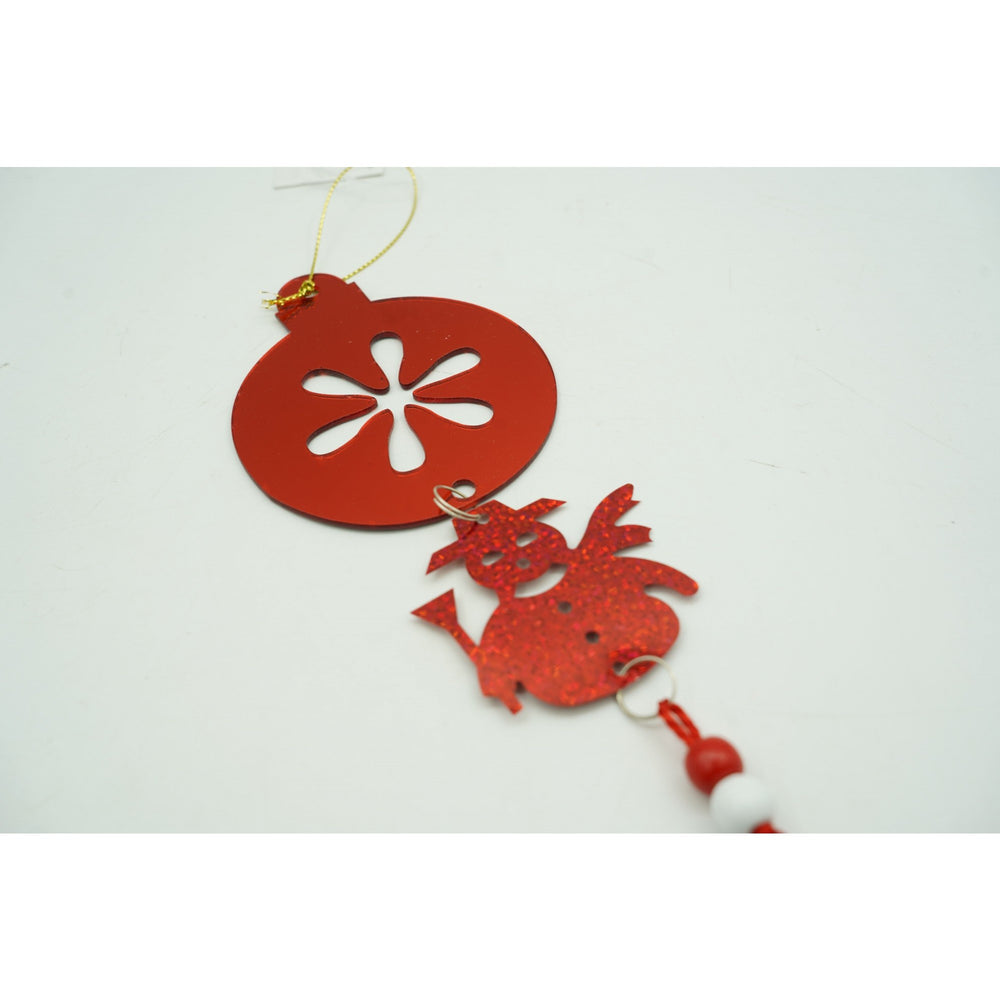Ornament brad, Rotund, Om de zapada, Rosu, Lucios, 10*28CM, Acril, Interior/ Exterior