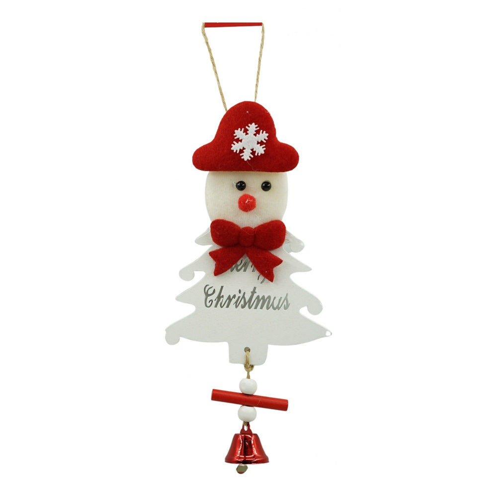 Ornament de brad om de zapada, alb, lemn, 20 cm