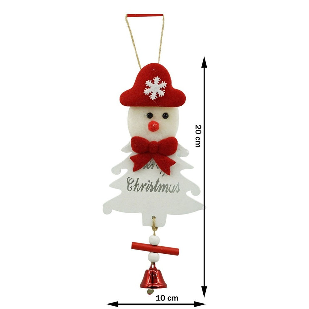 Ornament de brad om de zapada, alb, lemn, 20 cm
