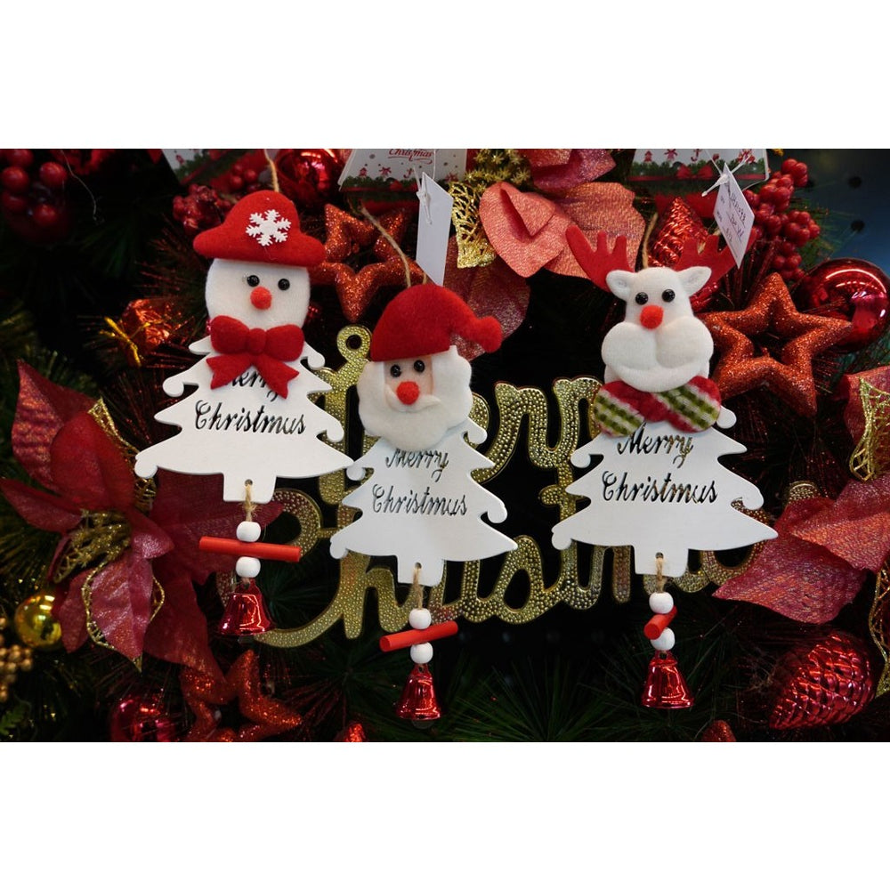 Ornament de brad om de zapada, alb, lemn, 20 cm