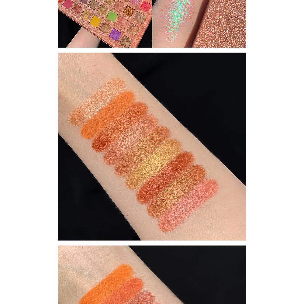 Paleta de farduri cu 40 de culori pigmentate, Maro cu sclipici