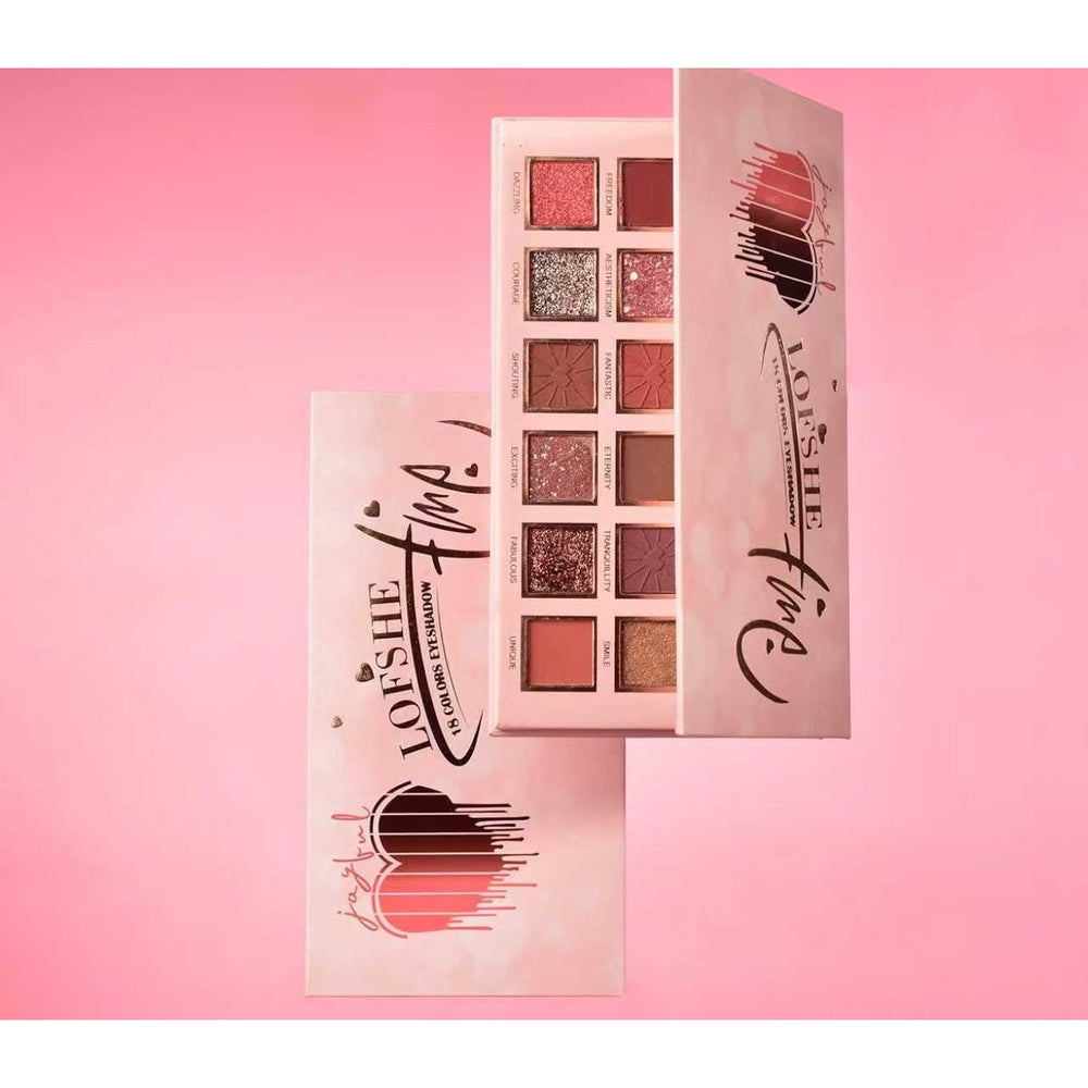 Paletă Farduri de Ochi, LOFSHE 18 Colors Eye Shadow, 18 Nuante Mate si Sidefate, Oglinda Integrata, Pentru Machiaje Naturale si Accentuate, Ideala pentru Utilizare Zilnica și Ocazii Speciale, Multicolor
