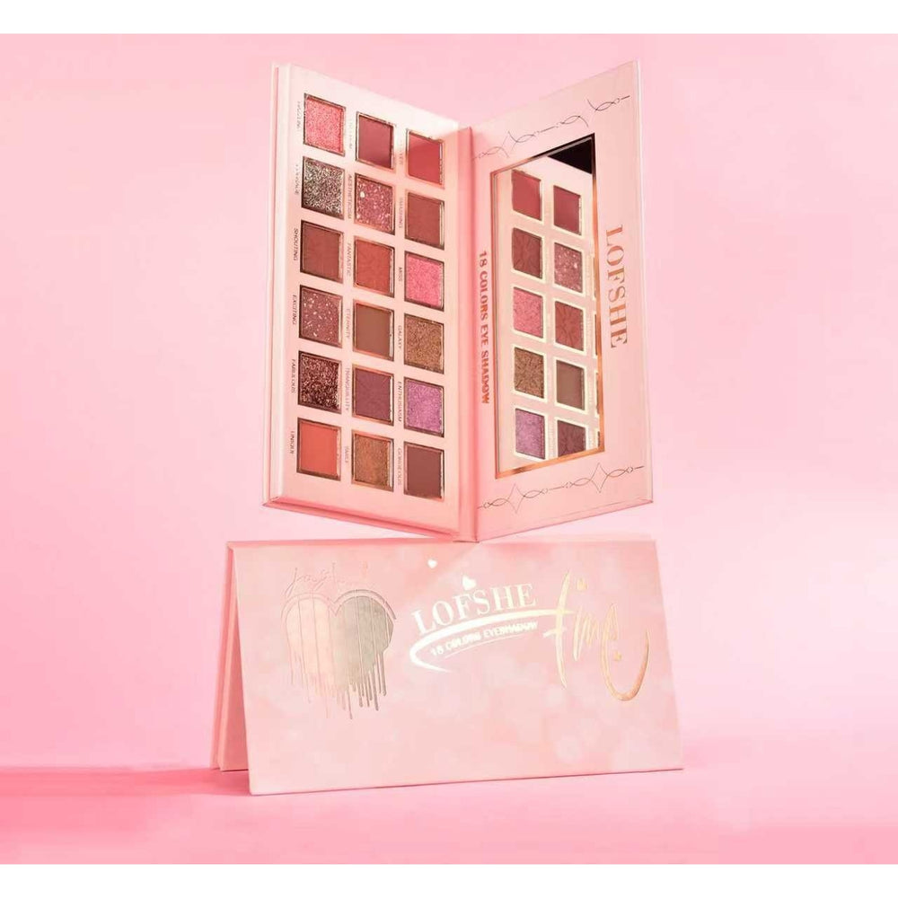 Paletă Farduri de Ochi, LOFSHE 18 Colors Eye Shadow, 18 Nuante Mate si Sidefate, Oglinda Integrata, Pentru Machiaje Naturale si Accentuate, Ideala pentru Utilizare Zilnica și Ocazii Speciale, Multicolor