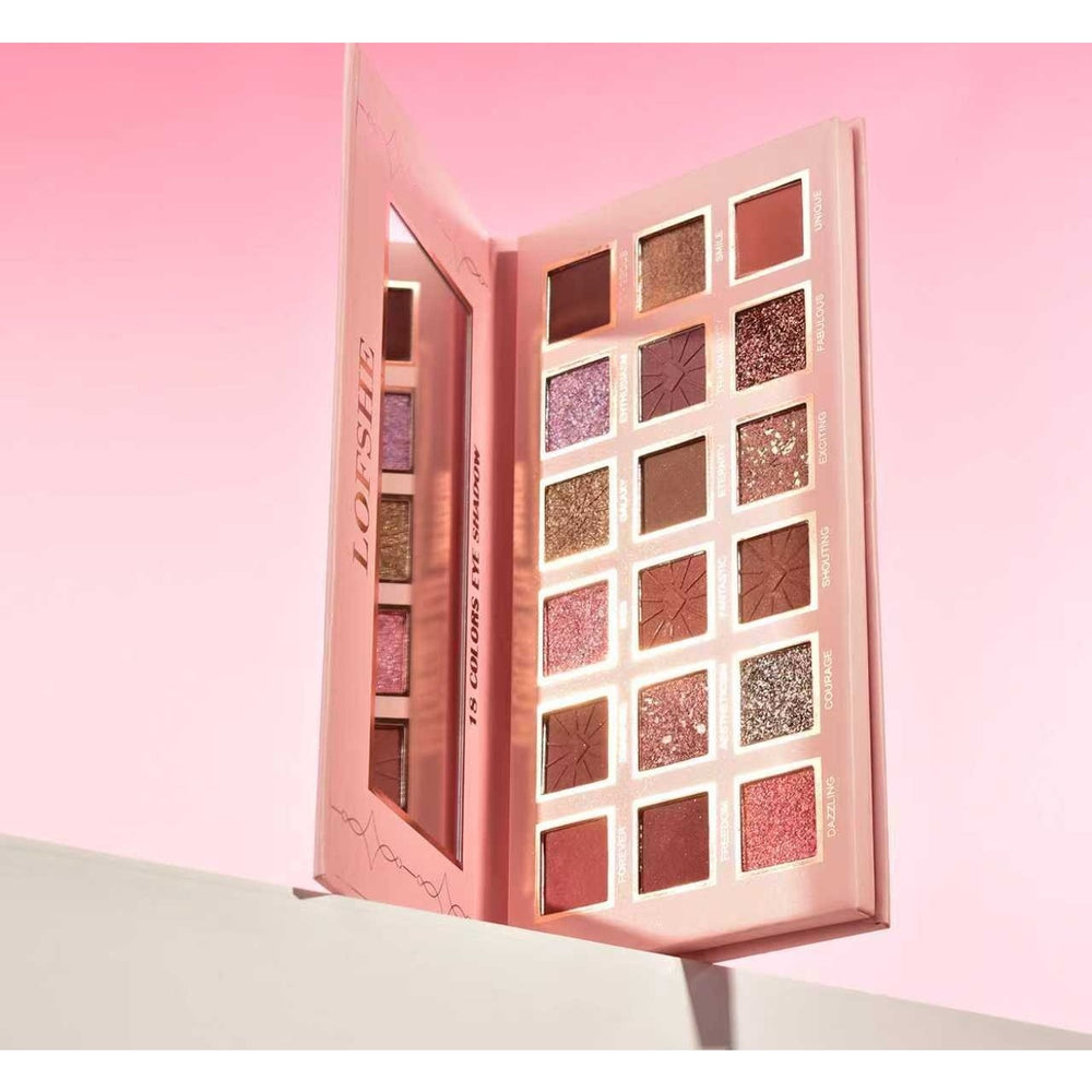 Paletă Farduri de Ochi, LOFSHE 18 Colors Eye Shadow, 18 Nuante Mate si Sidefate, Oglinda Integrata, Pentru Machiaje Naturale si Accentuate, Ideala pentru Utilizare Zilnica și Ocazii Speciale, Multicolor