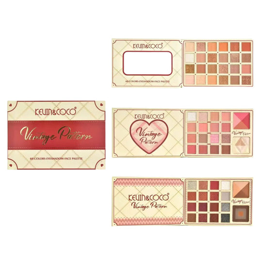 Paleta Machiaj Profesionala, Kevin&Coco, 60 Nuante Pigmentate, Fard Pleoape Mate si Sidefate, Multicolor