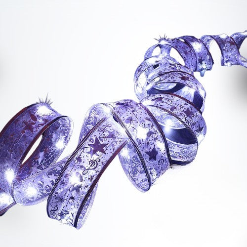 Panglică LED de Crăciun Aurie, lungime 20 m, 200 LED-uri, Baterii, Alb rece