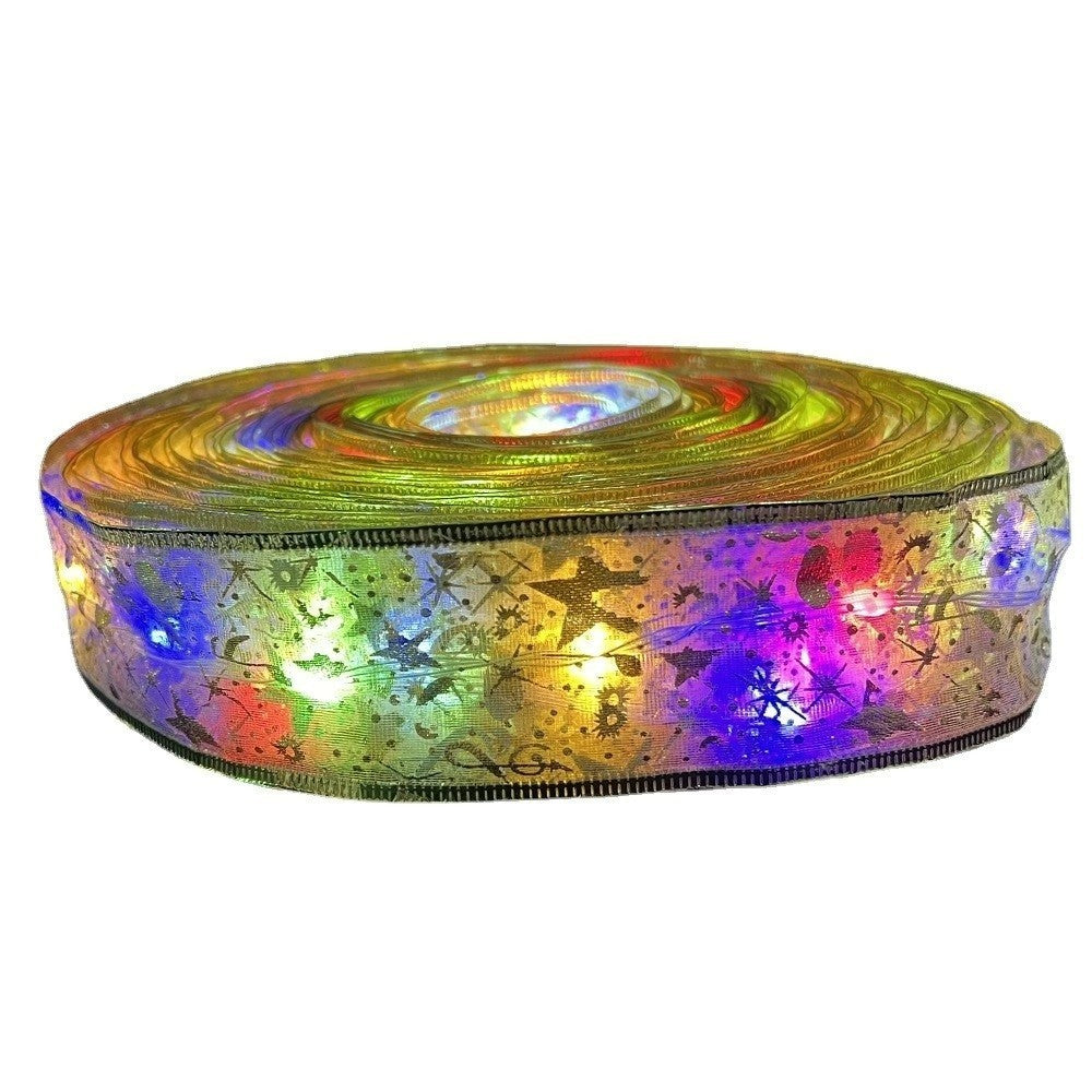 Panglică LED de Crăciun Aurie, lungime 4 m, 40 LED-uri, Baterii, Multicolor