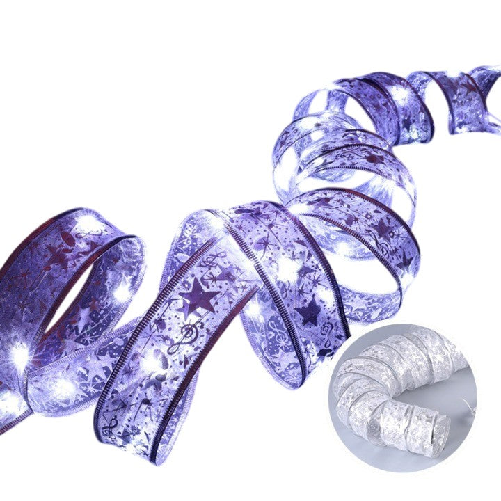 Panglică LED de Crăciun Aurie, lungime 5 m, 50 LED-uri, Baterii, Alb Rece
