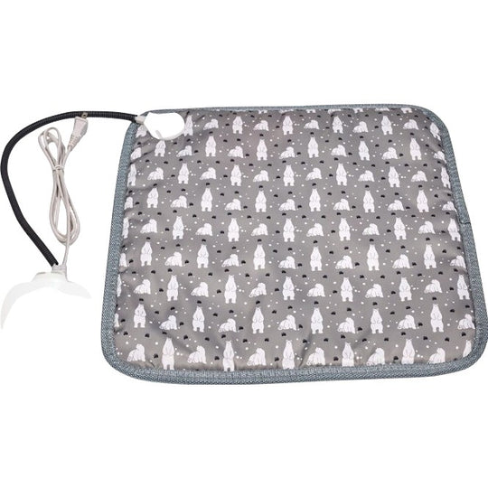 Patura electrica pentru animale de companie, perna pentru caini, 45 x 45 cm, 28 W, 3 trepte de reglaj, perna pentru pisici, Anti-Alunecare, Gri