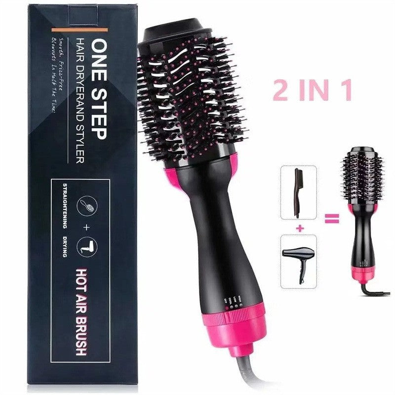 Perie Electrica de Par Fixa, pentru Volum, Ceramica, 3 Setari de Temperatura, 1000W, pentru Toate Tipurile de Par, Negru-Roz