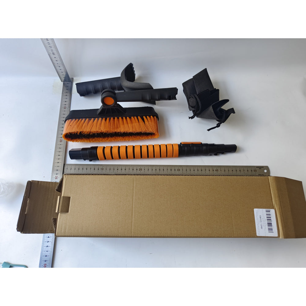 Perie si Racleta Rotativa 3 in 1, Perie Auto pentru Zapada, Telescopica, Detasabila, Material Aluminiu si ABS, 100 x 25 cm, Negru