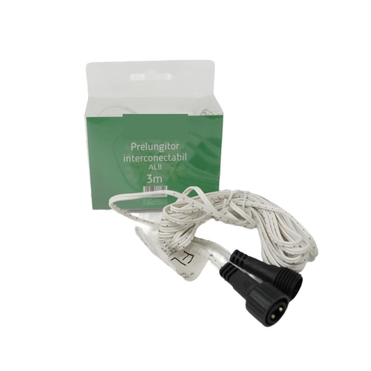 Prelungitor Instalatie Luminoasa, 3 m, 230V, Fir Alb